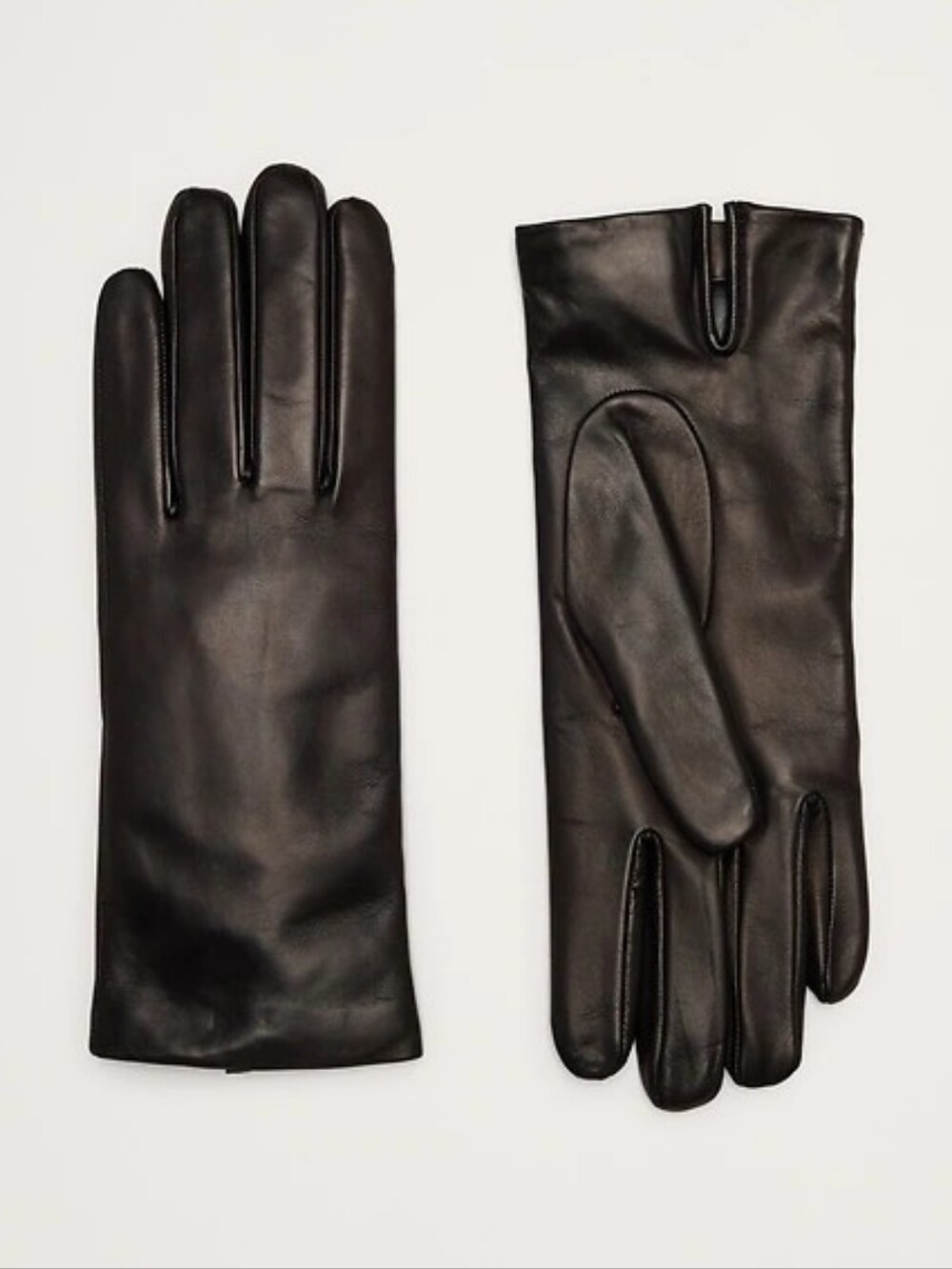 Banana Republic Leather Gloves L Black Cashmere Lined Sheepskin Dress Winter